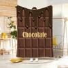 Cute Cartoon Chocolate Throw Lightweight  Flannel Blanket Soft Skin-Friendly For Summer Cooling