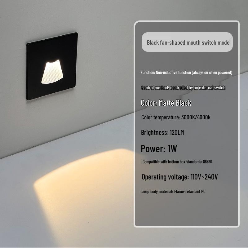 Ultracienka lampka nocna z czujnikiem magnetycznym do wbudowania typu 86 na schody i korytarze