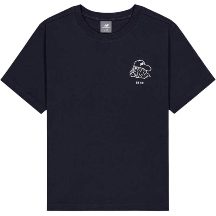New Balance NB Grey SS25 Drop Shoulder Sleeve T Shirt Women s Marine Blue NEF29692-NV XS