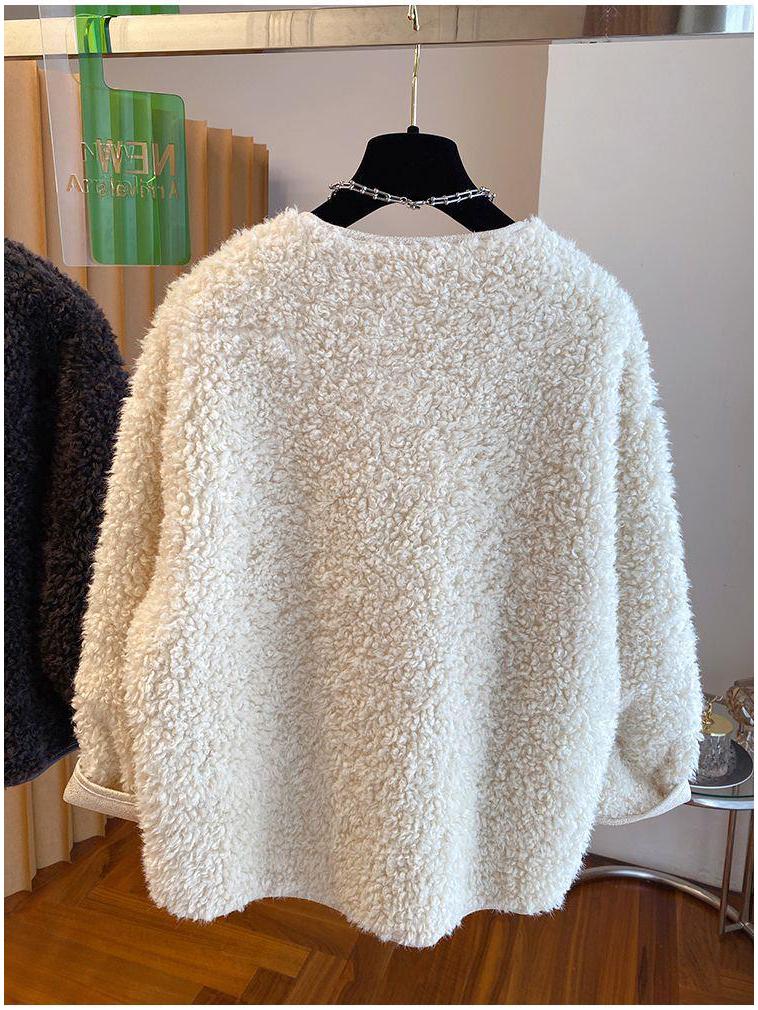 Winter 2025 Women's Faux Lambswool Leather-Fur Coat - Warm, Loose, Fluffy