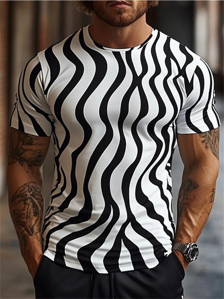 Funny Optical Illusion Graphic T Shirt For Men 3D Printed Art Abstract T-shirt Y2k Tops Harajuku Fashion Street Unisex Clothing