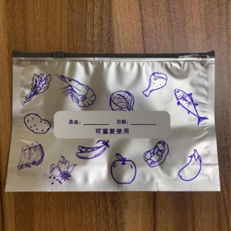 

10 шт./пакет Многоразовый пакет с застежкой-молнией Большой вместимости Алюминиевая фольга Пакет для еды Герметичный Безопасный для заморозки Кухонный пакет для свежести