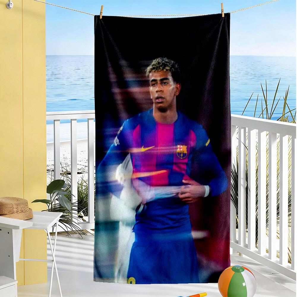 Yamal Fc Barcelona Debut Celebration Beach Towel Quick-Dry Soft Microfiber Comfortable Lightweight Perfect for Traveling Yoga Camping and Swimm