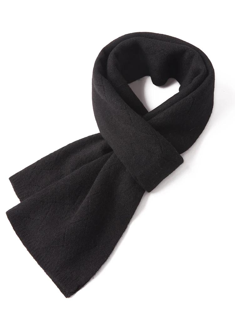 

Soft Non-Irritating 100% Wool Warm Knitted Scarf Diamond Openwork Light Pashmina Neck Warmer Solid Color Women Accessories One Size