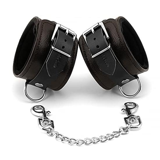 Liebe Seele Wild Gent Fetters SM Goods Restraint Genuine Leather Sheep Leather Queen Luxury Cosplay Dark Brown Restraint Play