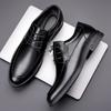 Young Men's Korean Version Wedding Groom Leather Shoes Men's Business Dress British Style Casual Leather Shoes Support Ciphertext Order