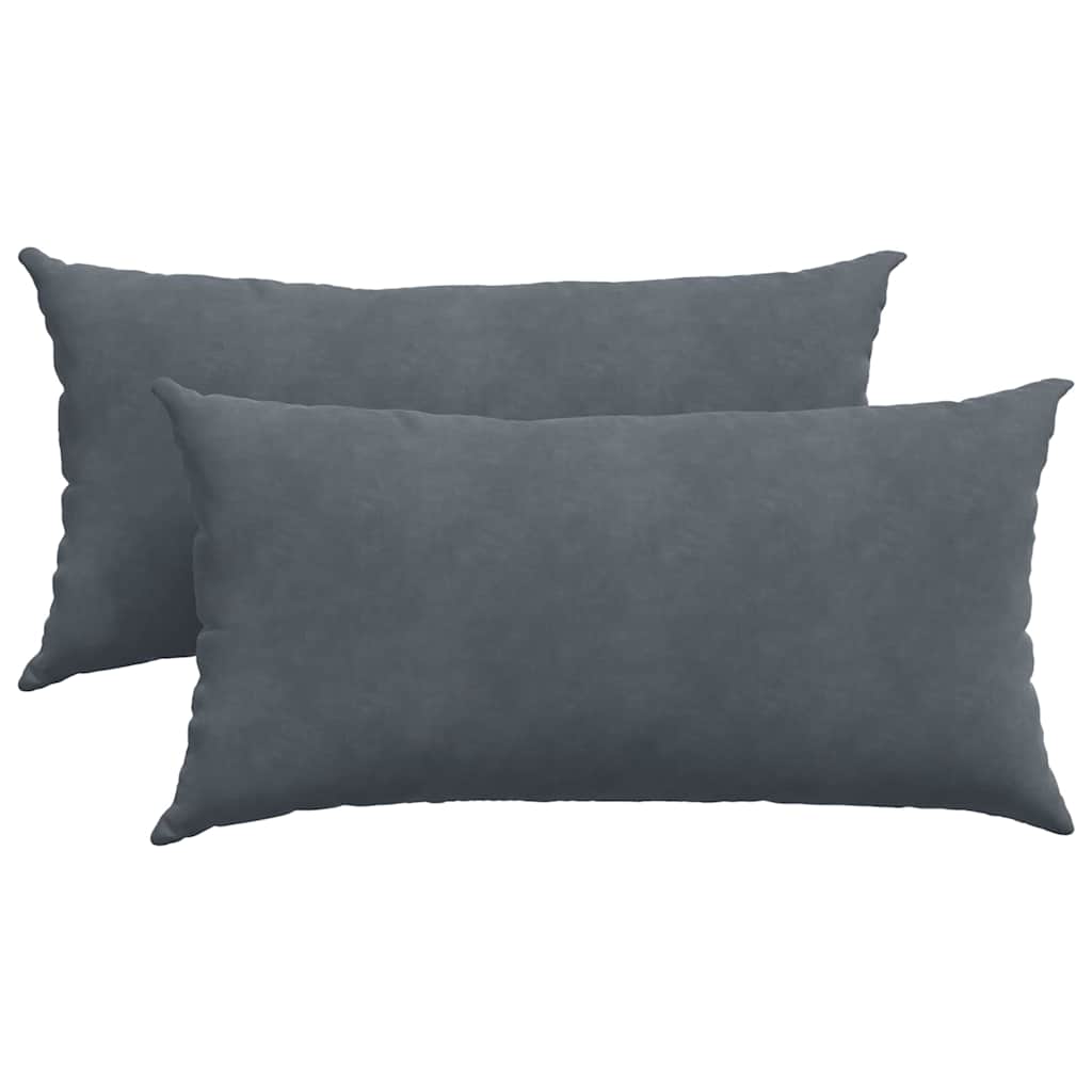 Sofa Cushions 2 Pieces Dark Grey 80 x 40 cm Cord Fabric