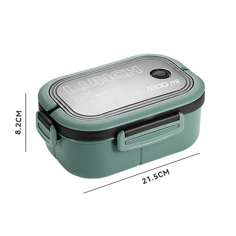 Stackable Bento Box Portable Cute Cartoon Children Lunch Box Double Layer Food Storage Container Eyeglass Bear Thermal Bento Box