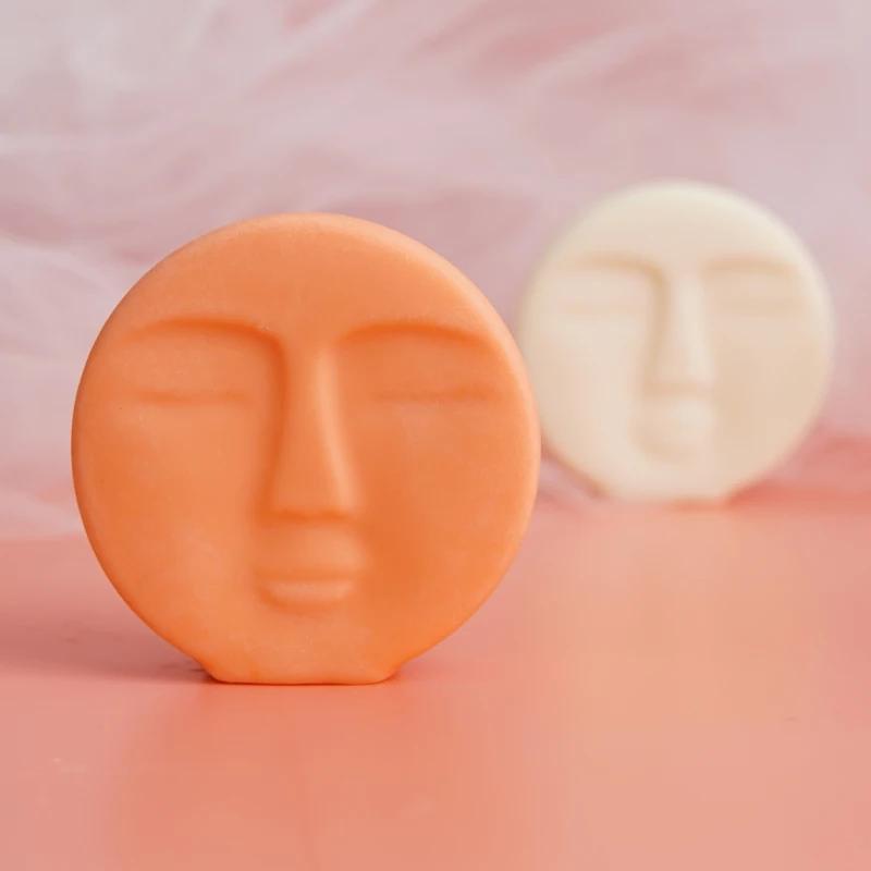 New Round Face Silicone Candle Silicone Mold 3D Face Aromatherapy Gypsum Soap Resin Crafts Mold DIY Chocolate Cake Baking Tools