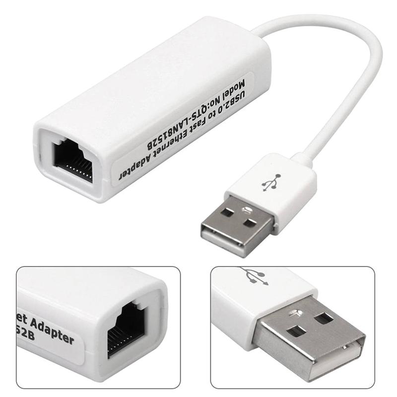 Usb2.0 Adaptörü Usb'den Ethernet'e 10/100 Mbps Rj45 Ağ Kartı Lan Adaptörü