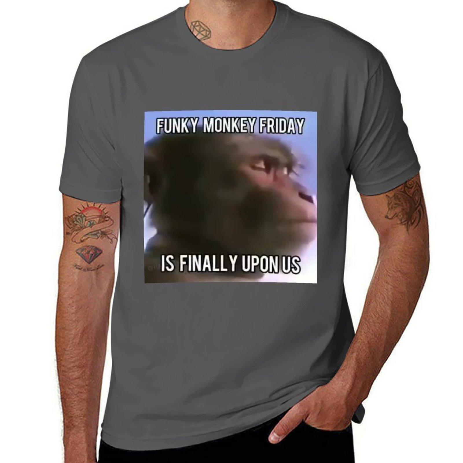 

Funky monkey friday spoonkid T-Shirt summer clothes tees heavy weight t shirts for men 4XL