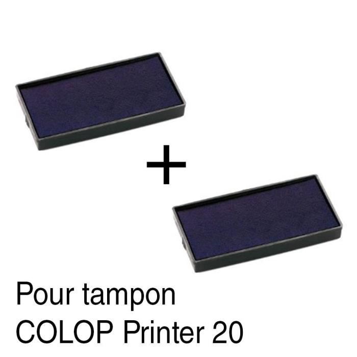 Lot de 2 Cassette d'encre Bleu pour Printer 20