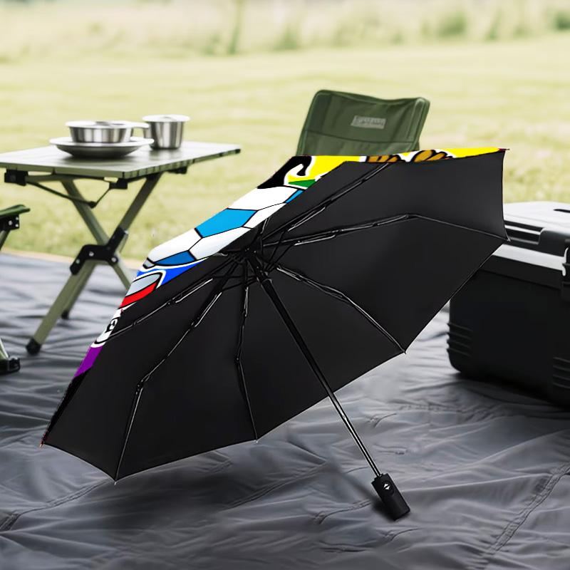 1PC Coven-try Football Club Crest Printed Umbrella Folding umbrella, automatic umbrella 8-Frame for Travel, camping Fan gifts Christmas Gifts