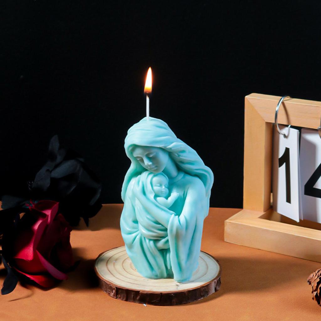 Mother Embracing Child Scented Candle Sturdy Flexible Silicone Mold for Plaster and Resin Art Supplies Deoration