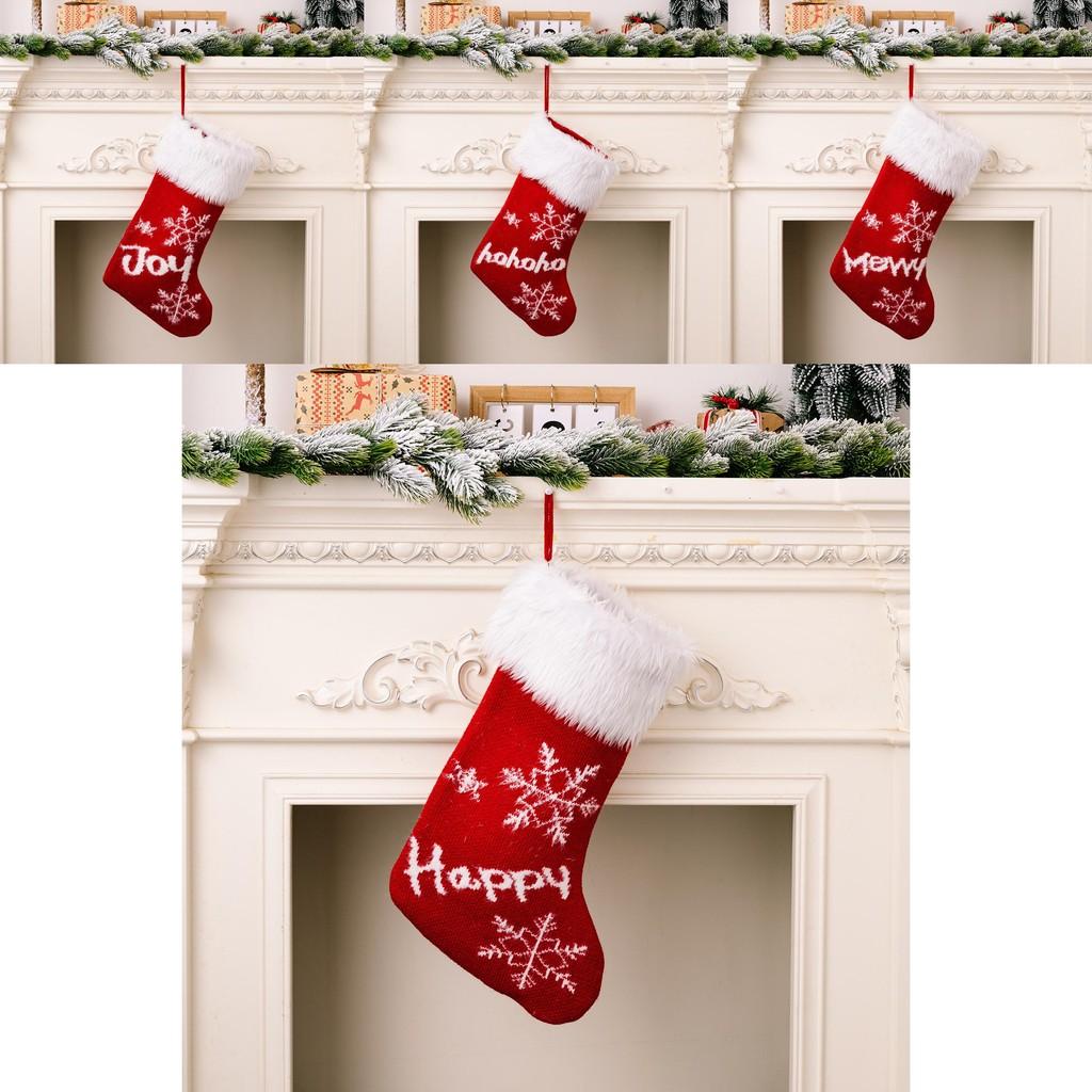 Quality Elegant High Christmas Stocking With Plush Fur Edge And Festive Letters