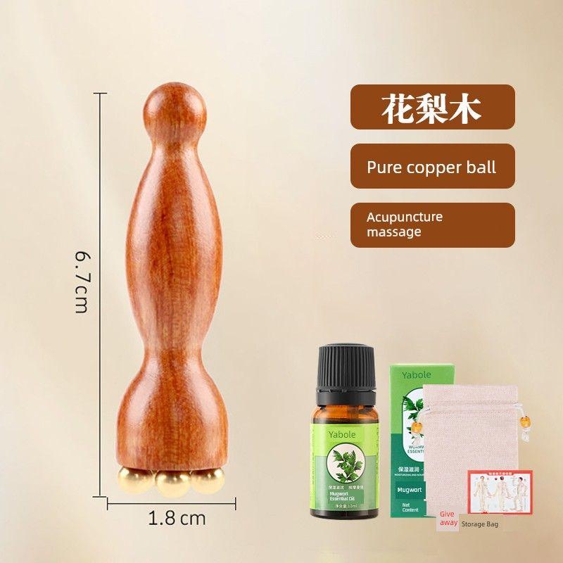 

Nephrite Jade Facial Massager Small Lotus Solid Wood Brass Acupressure Stick Facial and Eye Massage Stick Beauty Tool [1 Pack] Rosewood Lotus - Essential Oil 10ml