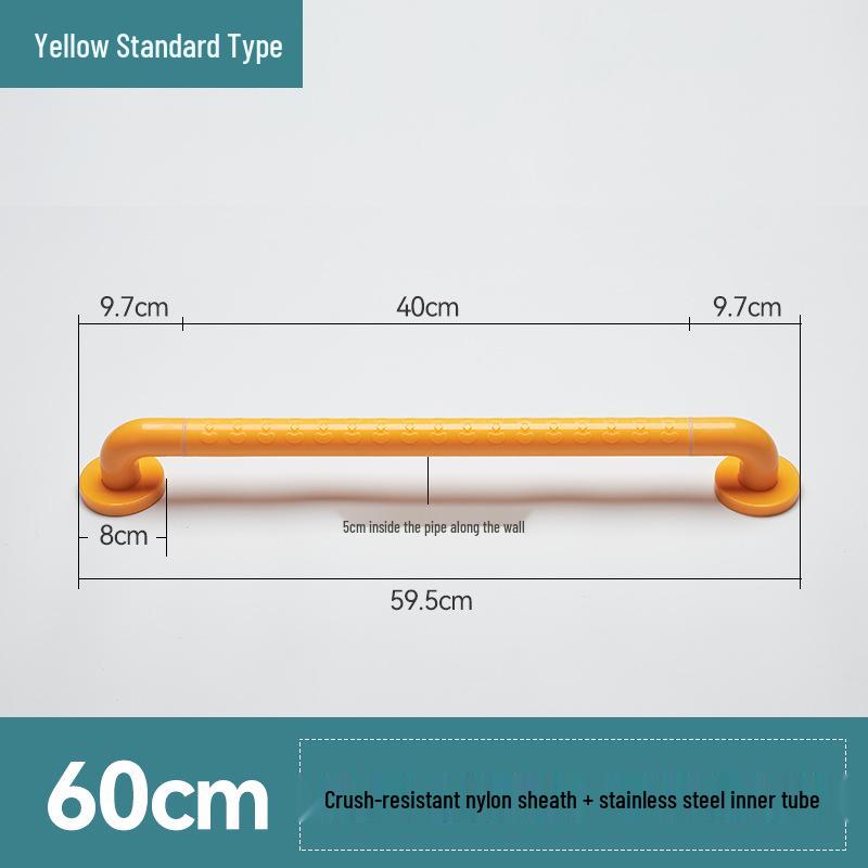 Stainless Steel Non-Slip Grab Bar for Barrier-Free Bathrooms, Ideal for Elderly and Disabled.