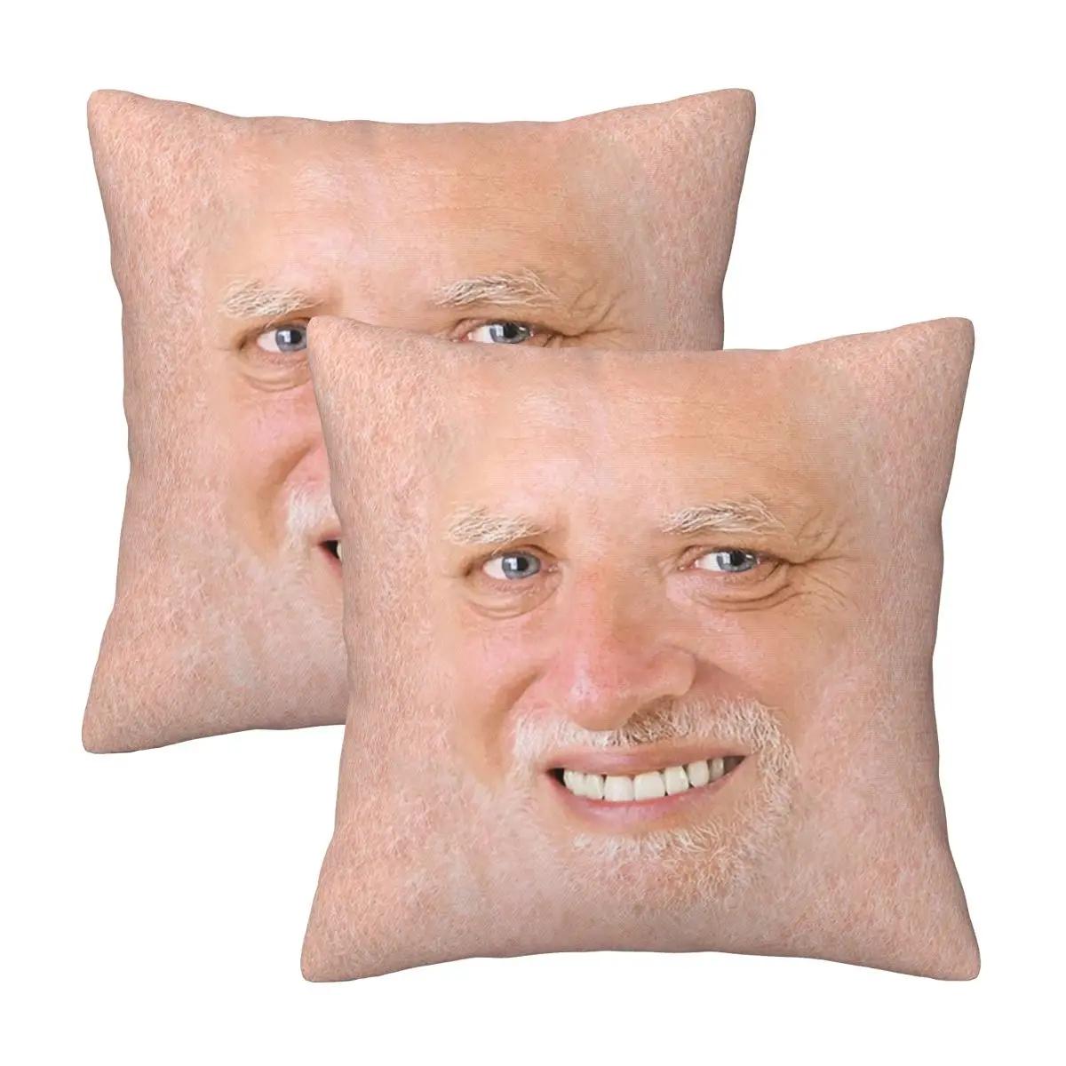 Hide The Pain Harold Meme 2 Pcs Square Pillowcase Pillow Cover Cushion Zip Decorative Comfort Throw Pillow For Home Bedroom Peach skin 18*18(CM)-2Pcs