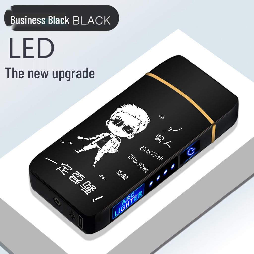 High-End USB Rechargeable Electronic Windproof Pulse Arc Lighter with Fingerprint Touch