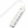 ELECOM Power Tap Individual Switch Energy Saving Dust Prevention Shutter Swing Plug 4 Ports 1m White T-E6A-2410WH