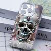 Silver Skull White Translucent Mobile Phone Case for iPhone 17 16 15 14 13 12 11 X XR XS Air Pro Max Plus Colorful Cover