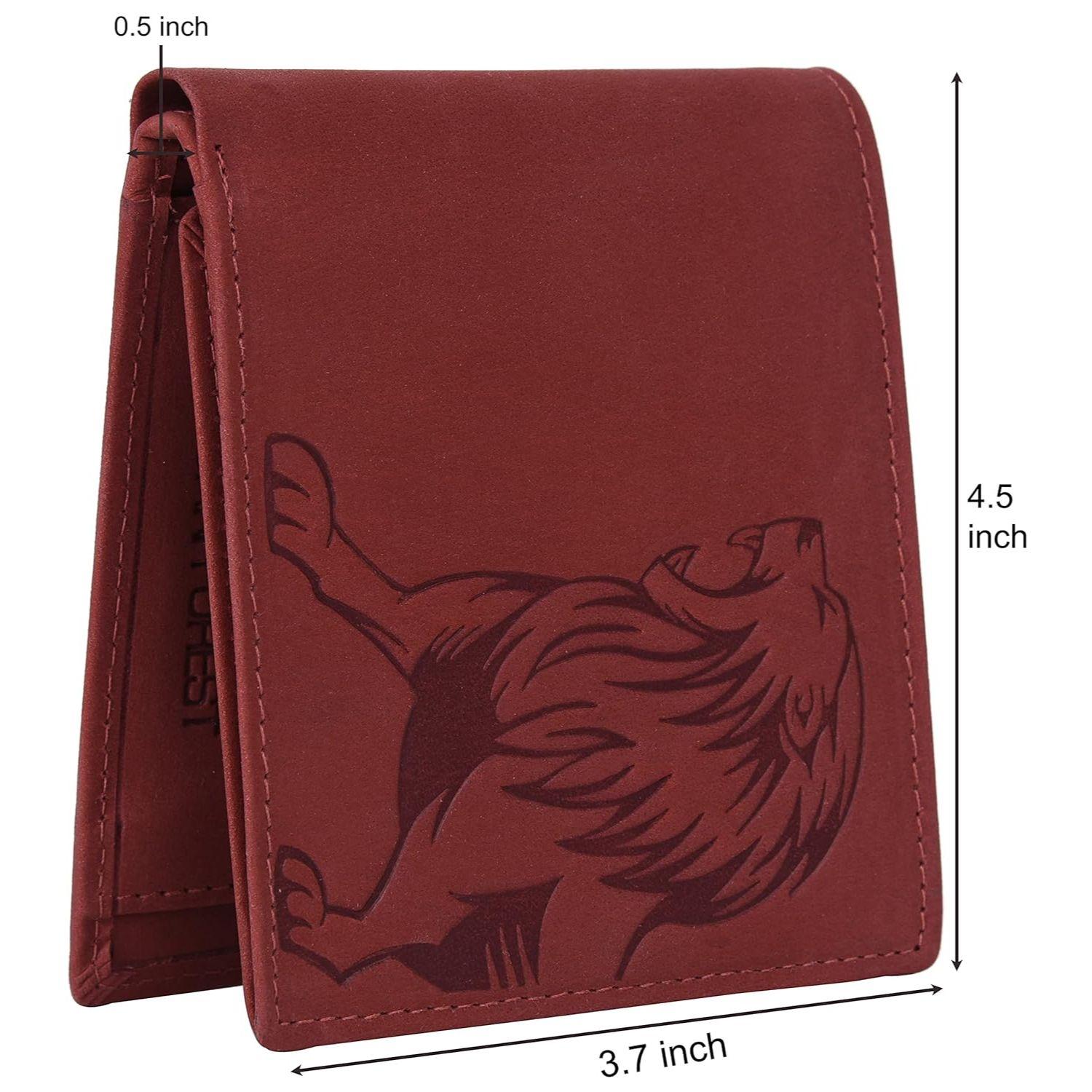 Винтажный красный кожаный кошелек для мужчин — фото 2