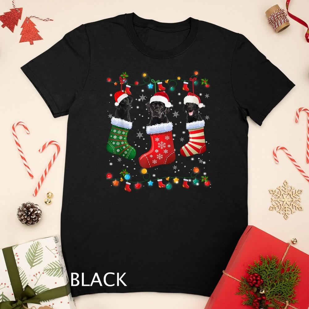 

Black Lab Labrador Christmas Socks Funny Xmas Pajama Dog T-Shirt Unisex T-shirt XL