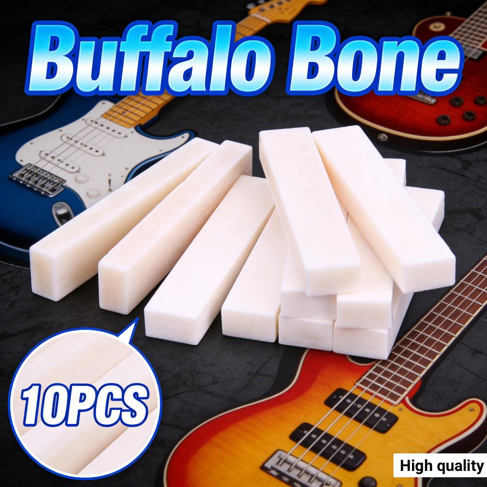 10pcs Acoustic Guitar Pins Saddles Replacement Buffalo Bone Classical Guitar Bridge Nuts Lightweight  for LP Folk Guitar
