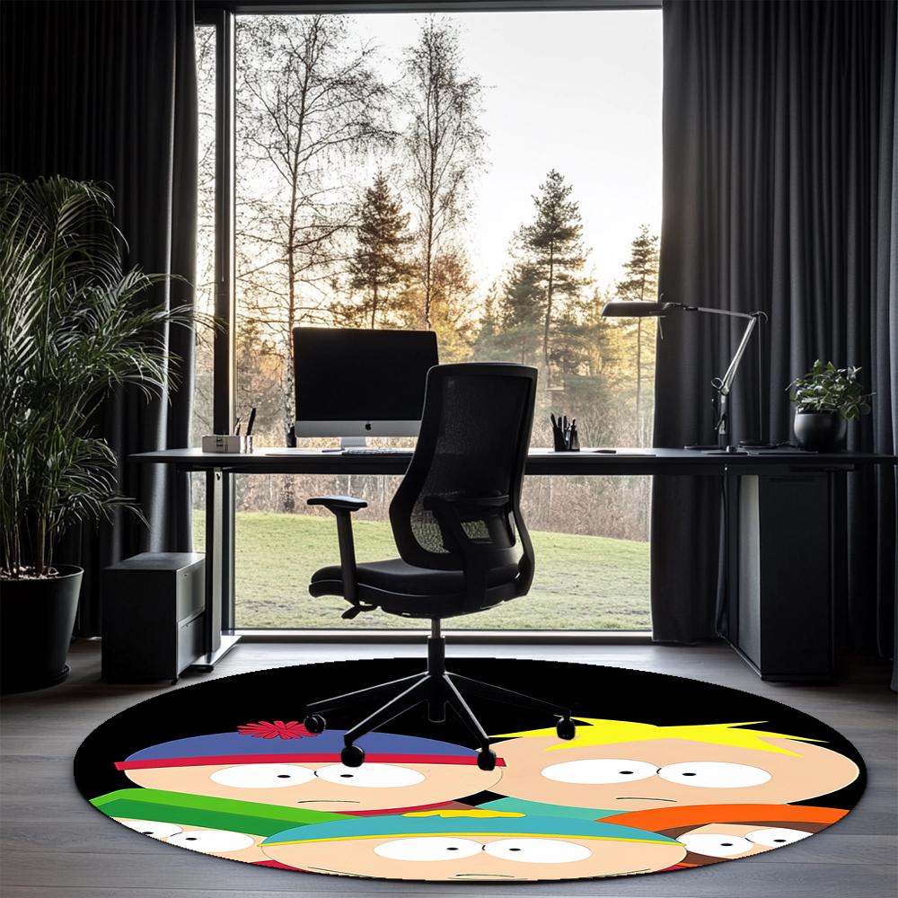 South Park Printed Round Rug Carpet Chair Rug Area Rug Entryway Doormats,for Office Chair Living Room Bedroom Kitchen Room.