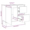 Schrank unter dem Waschbecken, 2 Schubladen, schwarzes dreieckiges Stativ, 65x33x60 cm