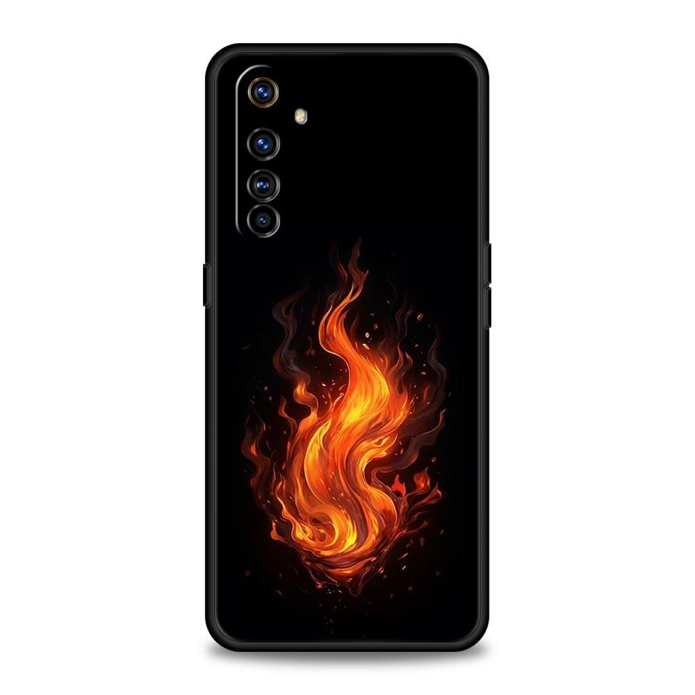 Flame Pattern Phone Case For Realme 13 12 10 9 8 7 GT3 GT5 GT2 Pro Plus 5G C21 C25 C35 GT Neo 2 3 3T 5 Cover