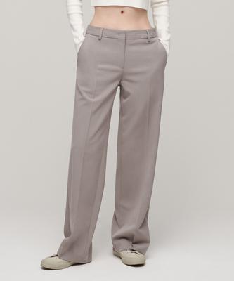 MUSINSA STANDARD WOMAN Women'S Low-Rise Wide Slacks [Grayish Beige]