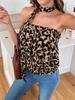 Women's Leopard Print Bandeau Top - Sexy, Slimming, Sleeveless, Backless, Short.