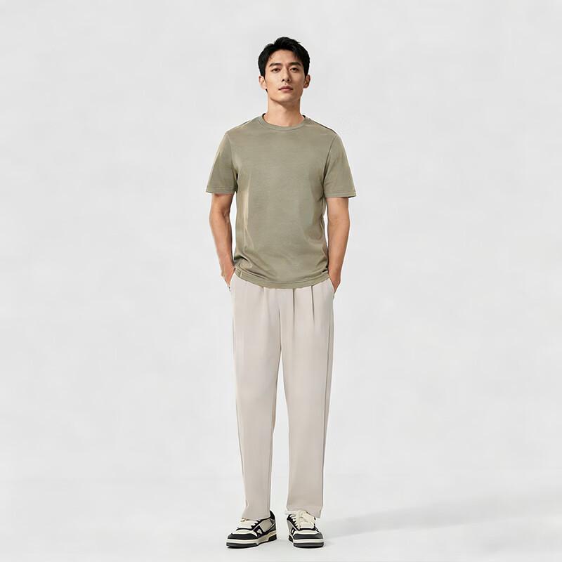 MARKLESS Men's 100% Cotton Liquid Ammonia Soft Dry Short Sleeve T-Shirt