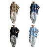 Women T-shirt Pants Two Piece Set Summer O-Neck Short Batwing Sleeves Shirt Striped Trousers Loose Casual Top Pants Suit