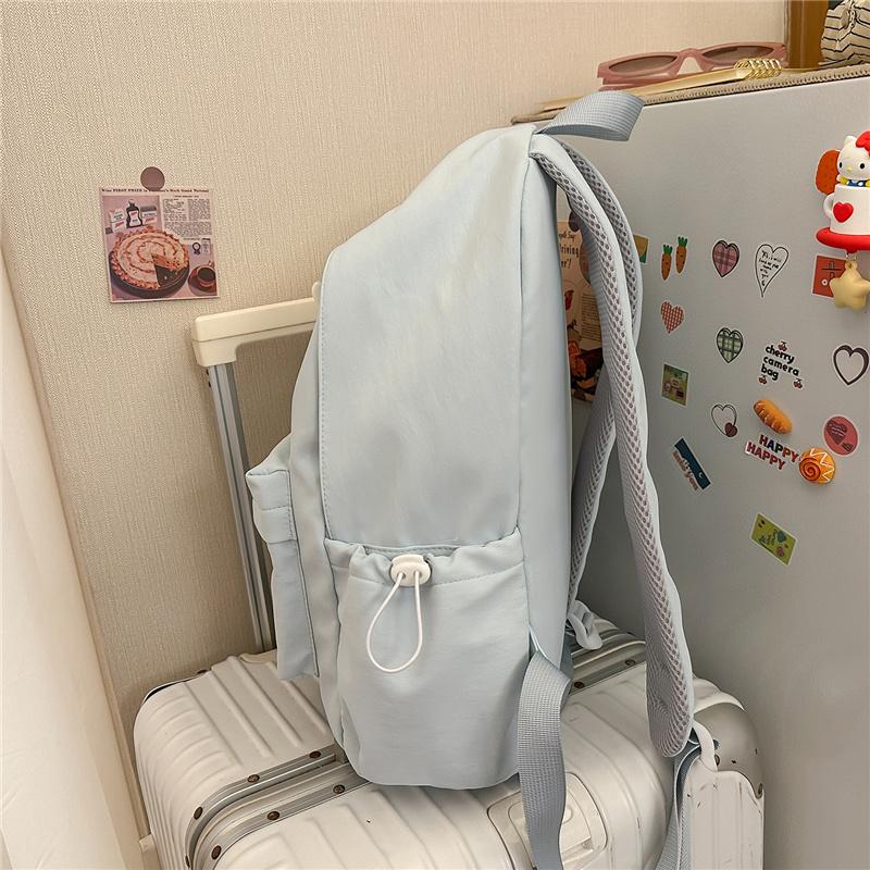 Solid Color Student Schoolbag Women's Backpack