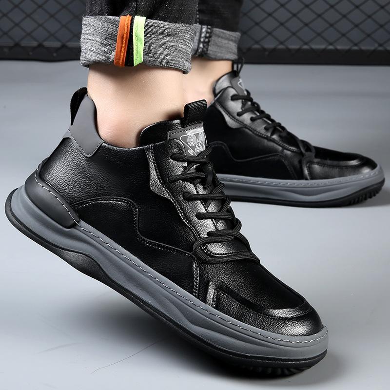 Frühling neue Herrenschuhe Rindsleder atmungsaktiv Trend vielseitig braun Retro Leder Freizeitschuhe