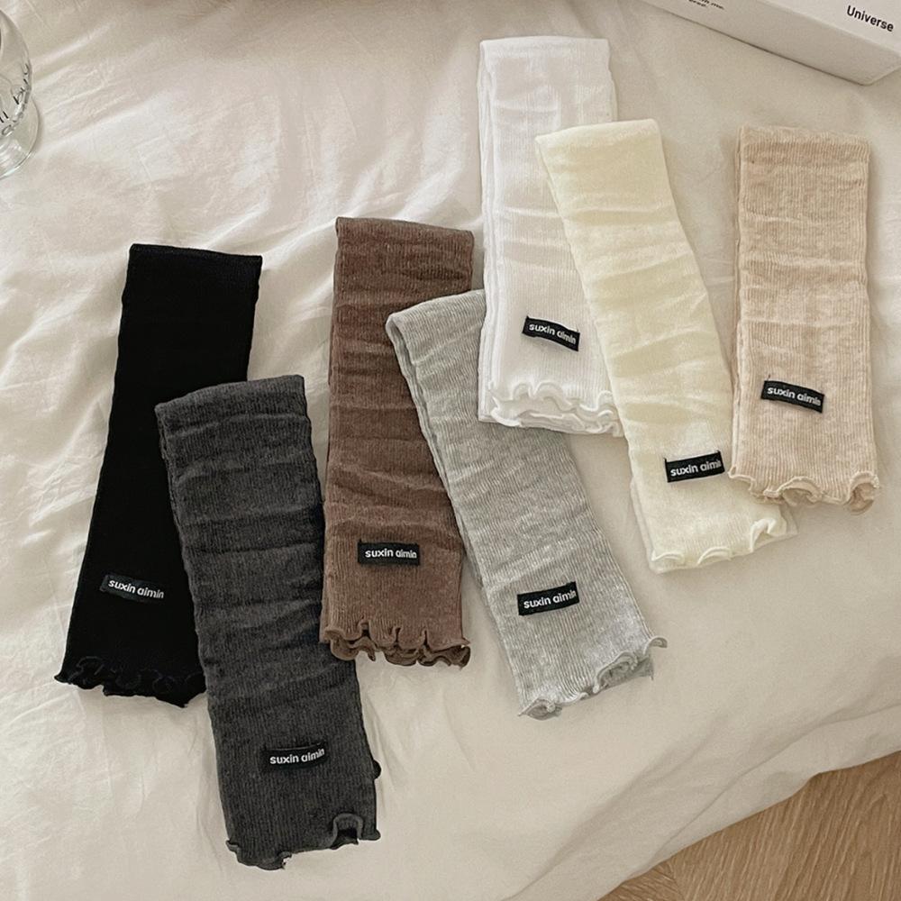 Solid Color Summer Thin Breathable Leg Warmers Japanese Simple Long Knee High Socks Women Elegant Leg Warmers Trendy Calf Socks