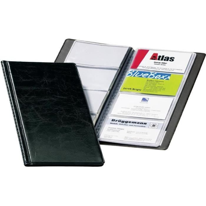 Album Pour Cartes De Visite - DURABLE - 96 Cartes - Noir - 57 X 90 Mm - 253 X 115 Mm