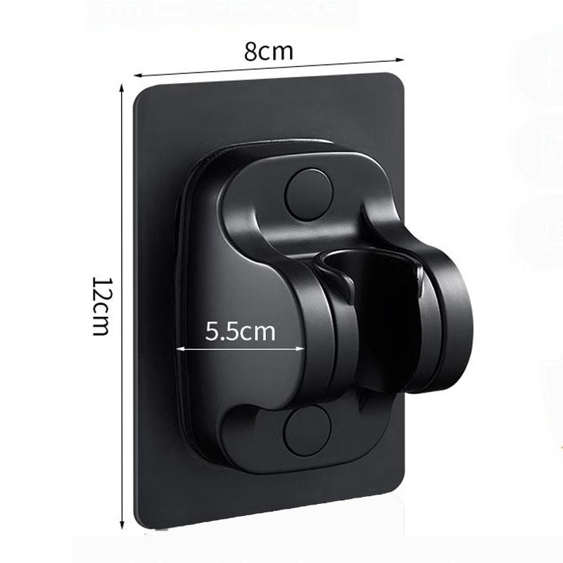 Black/Silver No Drill Showerhead Bracket Universal Shower Head Holder Adjustable Wall Mounted Holder for Bathroom Accessories