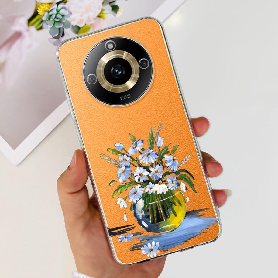 For Realme 11 Pro Plus Case RMX3740 RMX3741 Phone Cover Fashion Flower Butterfly Soft Silicone Funda For Realme 11 Pro 5G Bumper