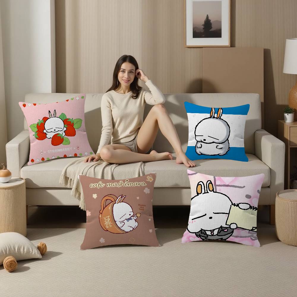 M-MashiMaro Anime Cartoon Office Cushion Pillowcase Car Cushion Cover45X45CM Lumbar Pillowcase Sofa Pillowcover