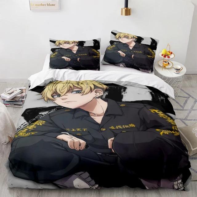 Anime Bedding Sets Tokyo Revengers USEuropeUK Size Quilt Bed Cover Pillow Case 2-3 Pieces Sets Adult Children Duvet Cover