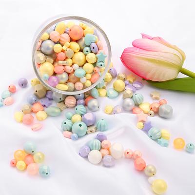 30g/bag Ice Cream Color Beads Acrylic Beads Spacer Ball Beads for DIY Bracelet Fashion Jewelry Making