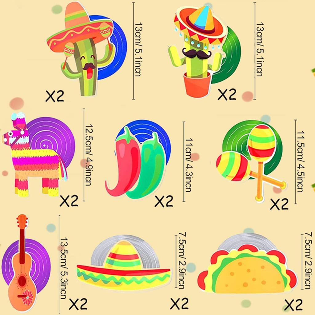 32Pcs Mexican Fiesta Hanging Swirl Decorations - Taco Twosday Birthday, Cinco De Mayo Party Supplies - Taco Party Ceiling Hanging Decorations for