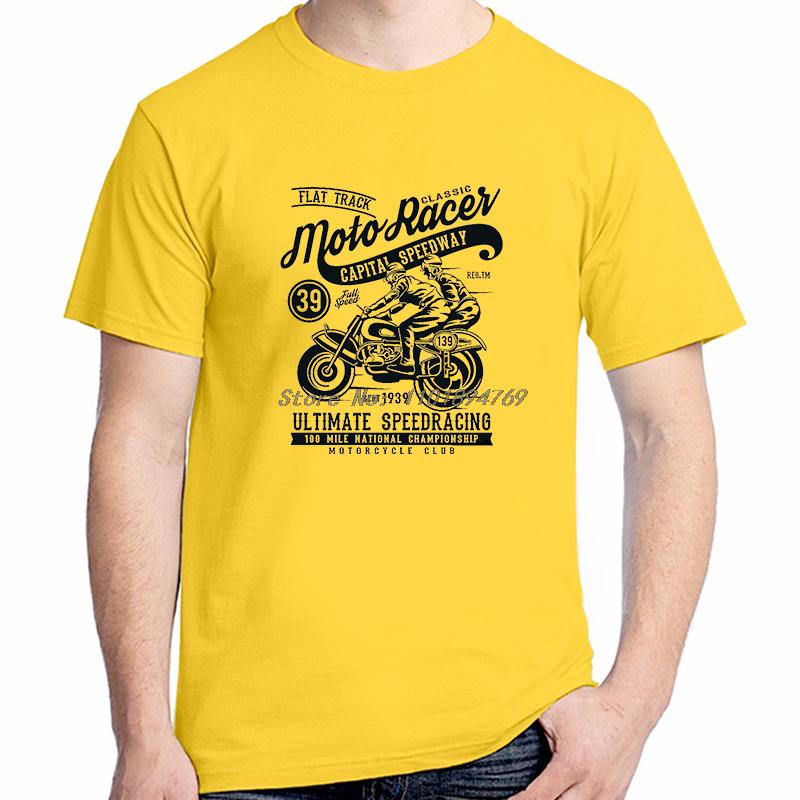 Summer Cotton Tshirt Uomo Moto Racer Vintage Print Graphic T Shirts Unisex Short Sleeve Tshirt High Quality Unisexs Clothes