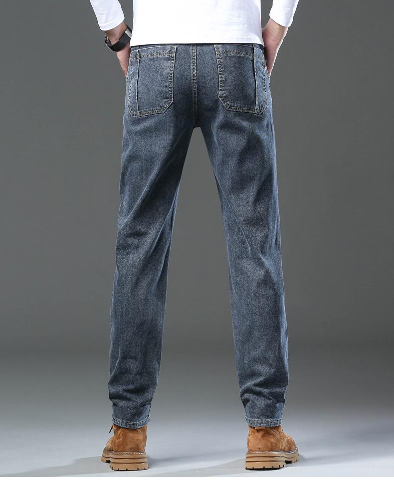 Men's Elastic Six-Pocket Straight-Leg Jeans: Comfortable, Versatile, Casual Wear for Spring and Summer