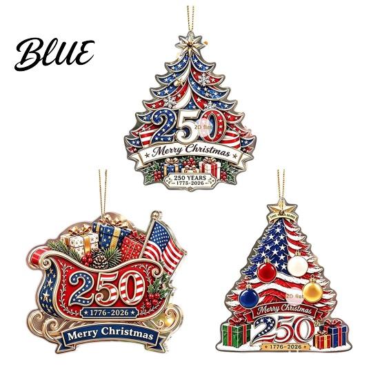 Decorative Door Window Hanging Decoration Ornament 2D Anniversary Christmas Ornaments 250th Acrylic Tree 1776-2026 Waterproof