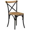 Chairs Cross 4 Pcs Black Solid Mango Wood