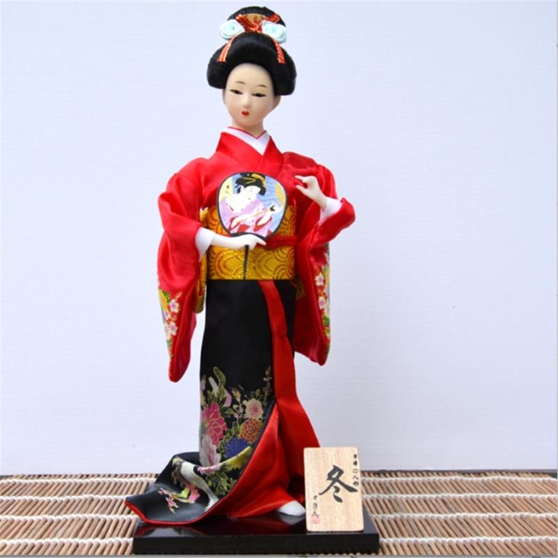 Ornamento de Brinquedo Kimono Japonês de 12 Polegadas para Decoração de Restaurante e Casa com Design Elegante Opcional